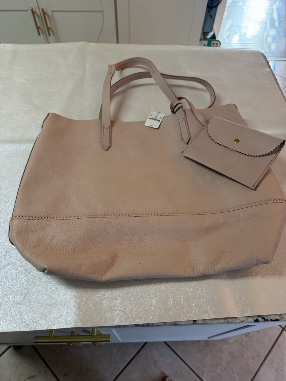 J. Crew Blush Tote with Matching Card Wallet